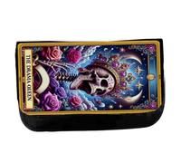 Merchandmanía Estuche Neceser de Lona Carta Tarot Graciosa Meme Reina Drama Charlatan Unisex Negro Bolsa Aseo Multiusos