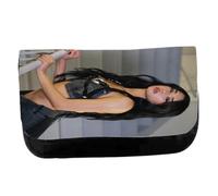 MERCHANDMANIA Estuche Neceser de Lona Chica Tia Cantante Grupo Mundial my Way Unisex Negro Bolsa Aseo Multiusos