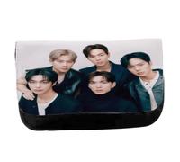 MERCHANDMANIA Estuche Neceser de Lona Chicos Cantantes Famosos Grupo cancion on Our Way Unisex Negro Bolsa Aseo Multiusos
