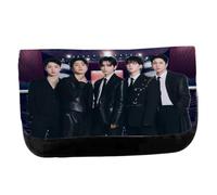 MERCHANDMANIA Estuche Neceser de Lona Chicos Cantantes Famosos Grupo Enemies with Benefits Unisex Negro Bolsa Aseo Multiusos