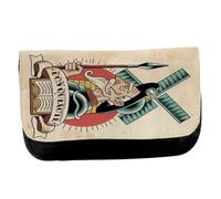 MERCHANDMANIA Estuche Neceser DE Lona Don QUIJOTE DE LA Mancha Novela Caballero Unisex Negro Bolsa Aseo Multiusos