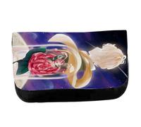 MERCHANDMANIA Estuche Neceser de Lona el principito Rosa Amor Estrellas Espacio Historia Unisex Negro Bolsa Aseo Multiusos