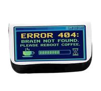 MERCHANDMANIA Estuche Neceser de Lona Frase Graciosa Error 404 sin Cerebro café Meme Unisex Negro Bolsa Aseo Multiusos