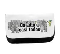 MERCHANDMANIA Estuche Neceser de Lona Frase Graciosa os Odio a Casi Todos Unisex Negro Bolsa Aseo Multiusos