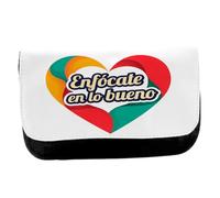 MERCHANDMANIA Estuche Neceser de Lona Frase motivadora psicologia Positiva positividad Unisex Negro Bolsa Aseo Multiusos