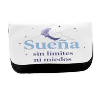 MERCHANDMANIA Estuche Neceser de Lona Frase motivadora sueño Romper limite Lucha Futuro Unisex Negro Bolsa Aseo Multiusos