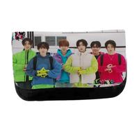 MERCHANDMANIA Estuche Neceser DE Lona Kickflip Chicos KPOP 2025 See You On Tomorrow Unisex Negro Bolsa Aseo Multiusos