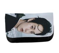 MERCHANDMANIA Estuche Neceser de Lona Kids Grupo Coreano Cantante Lee Know Unisex Negro Bolsa Aseo Multiusos