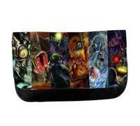 MERCHANDMANIA Estuche Neceser DE Lona la Leyenda del heroe Verde Sagas Videojuegos Jefes Finales Unisex Negro Monedero Billetera