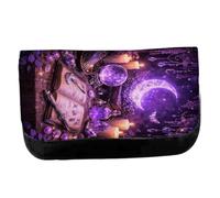 Merchandmanía Estuche Neceser de Lona Libro hechiceria Luna Magia simbolos arcanos Bola Unisex Negro Bolsa Aseo Multiusos