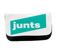 MERCHANDMANIA Estuche Neceser de Lona Logo Partido politico junts per Catalunya cataluña Unisex Negro Bolsa Aseo Multiusos