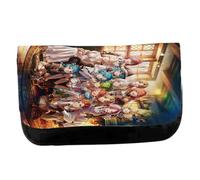 MERCHANDMANIA Estuche Neceser DE Lona mushoku Tensei rudeus silphiette eris Roxy Unisex Negro Bolsa Aseo Multiusos