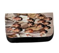 MERCHANDMANIA Estuche Neceser de Lona Musical Mundial Cantantes hbd Hot Seven Unisex Negro Bolsa Aseo Multiusos