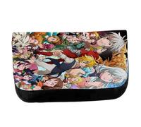 MERCHANDMANIA Estuche Neceser DE Lona Nanatsu NO TAIZAI Siete PECADOS Capitales Unisex Negro Bolsa Aseo Multiusos
