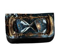 Merchandmanía Estuche Neceser de Lona Reloj astrologia Galaxia Cosmos Universo Tiempo Unisex Negro Bolsa Aseo Multiusos