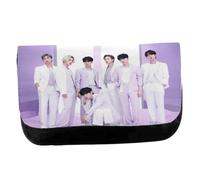 MERCHANDMANIA Estuche Neceser DE Lona Run BTS Born Singer no More Dream N.O Unisex Negro Bolsa Aseo Multiusos