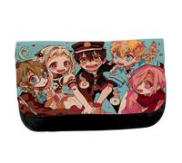 MERCHANDMANIA Estuche Neceser de Lona Serie Anime Jibaku SH?NEN Hanako-kun Personajes Unisex Negro Bolsa Aseo Multiusos