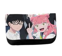 Merchandmanía Estuche Neceser de Lona Serie Anime sheihantai na Kimi to boku Novios Personajes Unisex Negro Bolsa Aseo Multiusos
