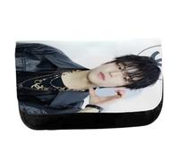 MERCHANDMANIA Estuche Neceser DE Lona StrayKids Personaje KPOP Cantante 2025 Seungmin Unisex Negro Bolsa Aseo Multiusos