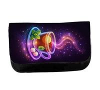 Merchandmanía Estuche Neceser de Lona te Astral Galaxia astrologia magico Magia Colores Arcoiris Unisex Negro Bolsa Aseo Multiusos
