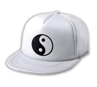 MERCHANDMANIA Gorra 5 Paneles redecilla Trasera Religion taoista fe Bien Mal Ying Yang Karma Equilibrio Estilo Rapero