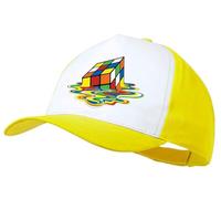 MERCHANDMANIA Gorra Amarilla Cubo de Rubik derretido derritiendose Meme Color Cap