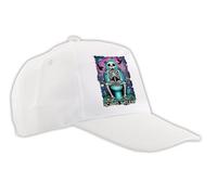 MERCHANDMANIA Gorra Blanca Carta Tarot Graciosa Meme Miedo Terror WC bater Color Cap
