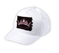 MERCHANDMANIA Gorra Blanca Niño Blackpink Logo Corona Queen Reinas KPOP Blanca Kid Cap