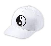 MERCHANDMANIA Gorra Blanca Niño Religion taoista fe Bien Mal Ying Yang Karma Equilibrio Blanca Kid Cap