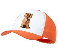 MERCHANDMANIA Gorra Naranja Perro Raza Cocker Kawai Mascota Coker Color Cap.