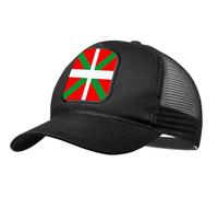 MERCHANDMANIA Gorra Negra con Rejilla Bandera de euskadi españa Comunidad autonoma Vasca Moda Deporte