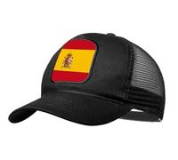 MERCHANDMANIA Gorra Negra con Rejilla Bandera ESPAÑA Pais Unido Orgullo español Moda Deporte