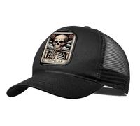 MERCHANDMANIA Gorra Negra con Rejilla Carta Tarot Graciosa Meme Trastorno Bipolar Locura Moda Deporte