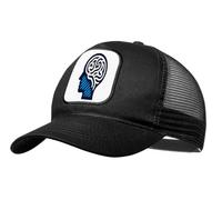 MERCHANDMANIA Gorra Negra con Rejilla Logo psicologo psicologia Mente Cerebro Moda Deporte