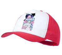 MERCHANDMANIA Gorra Roja Anime Chica Angel traviesa Gula Pecado Dibujo Color Cap
