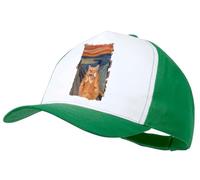 MERCHANDMANIA Gorra Verde Cuadro Arte el Grito del Gato Gracioso Risa Animal Color Cap