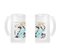 MERCHANDMANIA Jarra cerveza cristal anime Kimi to Koete Koi ni Naru furry gata perro lobo esmerilada esmerilado 500ml