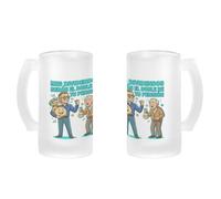 MERCHANDMANIA Jarra cerveza cristal maximus frase graciosa dividendos bolsa inversion esmerilada esmerilado 500ml