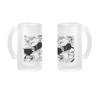 Merchandmanía Jarra cerveza cristal serie anime dr stone temp 4 personaje stanley esmerilada esmerilado 500ml