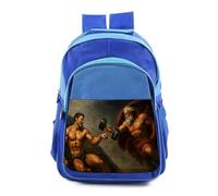 MERCHANDMANIA Mochila Azul adulto cuadro arte el creador musculos gimnasio calistenia colegio picnic excursión deporte adolescentes