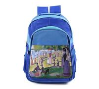 MERCHANDMANIA Mochila Azul adulto cuadro arte Tarde de domingo en la isla de la Grande Jatte colegio picnic excursión deporte adolescentes