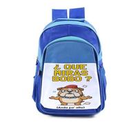 MERCHANDMANIA Mochila Azul adulto frase graciosa que miras bobo anda pa alla colegio picnic excursión deporte adolescentes