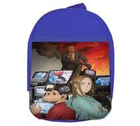 MERCHANDMANIA Mochila Azul anime serie Darwin Jihen primate mono zoo animal colegio picnic excursión deporte niños