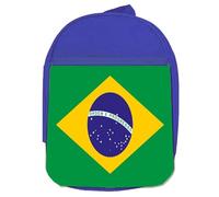 MERCHANDMANIA MOCHILA AZUL bandera brasil pais gobierno brasileño nacion america colegio picnic excursión deporte niños
