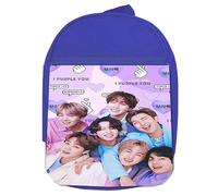 MERCHANDMANIA MOCHILA AZUL BTS grupo permission to dance on stage cantantes colegio picnic excursión deporte niños