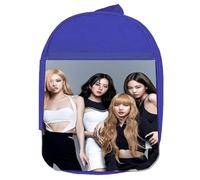 MERCHANDMANIA MOCHILA AZUL cantantes kpop blackpink how you like that pink venom colegio picnic excursión deporte niños