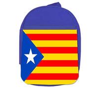 MERCHANDMANIA MOCHILA AZUL CATALUÑA BANDERA EMBLEMA LOGO nacion comunidad colegio picnic excursión deporte niños