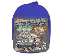 MERCHANDMANIA Mochila Azul doctor dr stone senku desayuno piedra cereales gracioso colegio picnic excursión deporte niños