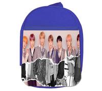 MERCHANDMANIA MOCHILA AZUL FAKE LOVE KOREA BTS CHICOS cantantes coreanos colegio picnic excursión deporte niños