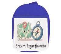 MERCHANDMANIA Mochila Azul frase bonita aventura amistad amor san valentin aniversario novios colegio picnic excursión deporte niños